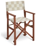 Habitat Folding Wooden Director Chair - Cream & White