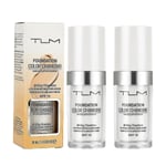 2 st Tlm Flawless Färgförändrande Foundation Makeup Hudton Matchande Concealer