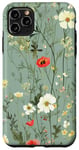 Coque pour iPhone 11 Pro Max Fleurs sauvages mignonnes vertes sauge pour femme