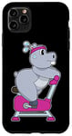 Coque pour iPhone 11 Pro Max Hippopotame Fitness Vélo d'appartement