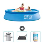 Intex Pyöreä puhallettava Easy Set uima-allas - 244 x 61 cm - Sininen - Mukana Lisätarvikkeet CB80