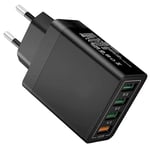 Snabbladdare 4x USB Quick Charge 3.0 3.1A Svart