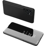 Coque pour Samsung S24 avec rabat Clear View Case, noir