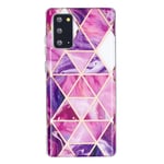 Samsung Galaxy A52 5G Case Marble Effect, Samsung A52s 5G Phone Case Shockproof Ultra Silm Back Case for Girls Women with TPU Bumper Silicone Cover for Samsung Galaxy A52, Purple