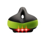 Bike Seat Bicycle Saddle with Taillight, Shock Absorber Ball Design, Comfortable, Breathable, Fit Most Bikes Green