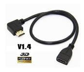 90° Left Right Angle HDMI EXTENSION LEAD Male to Female v1.4 4K HD Cable Cord