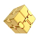 Fidget Spinner Avslappning Infinite Cube Metall Flip Kub Guld