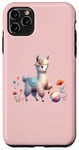 iPhone 11 Pro Max Pink Cute Alpaca with Floral Crown and Colorful Ball Case