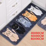 Non-slip Cartoon Cat Print Carpet Doormat Kitchen House Rug Mat B-40x60cm