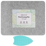 SMRONAR 17" x 24" Wool Pressing Mat Quilting Ironing Pad - Portable Easy Press Wooly Felted Iron Board for Quilters, Great for Quilting & Sewing Projects