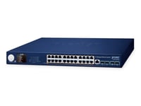 Planet Layer 3 24-Port 10/100/1000T, Hanterad, L3, Gigabit Ethernet (10/100/1000), Strömförsörjning Via Ethernet (Poe) Stöd