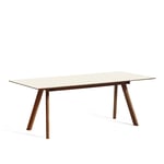 HAY - CPH30 Table Extendable 250, WB Lacquered Walnut, Burgundy Linoleum Tabletop - Burgundy - Röd - Matbord - Trä/Syntetiskt