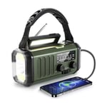Nödradio med Powerbank 10.000mAh - Armegrön