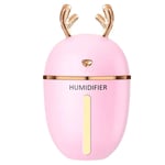 CJJ-DZ USB Electric Air Humidifier Aromatherapy Essential Oil Car Diffuser Ultrasonic Mist LED NightLight Humidifier Fogger 450ml For Room,humidifiers for bedroom (Color : Pink)