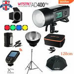 UK Godox AD400Pro 400Ws 2.4G X System Flash+120cm softbox stand+Xpro Trigger KIT