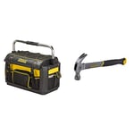Stanley 1-79-213 Fatmax Plastic Fabric Open Tote CW Cover, 490mm x 280mm x 310mm & STHT0-51309 16oz Fiberglass Curved Claw Hammer, 450g