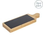 Bamboo Slate Serving Paddles 44.5 x 14.5cm Pack of 3