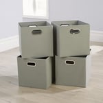 Cube Pack of Four Canvas Fabric 33x37cm Large Storage Insert Boxes