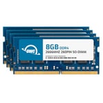 OWC Mémoire RAM So-DIMM PC21300 DDR4 2666 MHz 260 Broches So-DIMM 32 Go (4 x 8 Go) Compatible avec Mac Mini 2018, iMac 2019 et supérieur, et PC compatibles (OWC2666DDR4S32S)