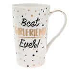 Valentines Mug Best Girlfriend Ever Gold with Spots and Wording