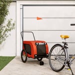 Hundetrailer til cykel oxfordstof og jern orange og sort