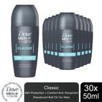 Dove Men+Care Roll On Classic AntiPerspirant Deodorant 48H Protection, 30x50ml