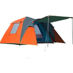 KEDUODUO Fully Automatic Outdoor Camping Tent,3-4 People Thickened One Room One Hall Fishing Picnic Tent,Orange