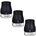 SET RUSSELL HOBBS LEGACY Tea Coffee Sugar Container Jars with Screw-Top Lid Set 3pc - Black