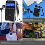 MangoKit MP1 Pocket DAB/DAB+and FM Digital Radio,Portable Black Silver 