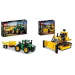 LEGO Technic John Deere 9620R 4WD Tractor Toy with Tipping Trailer, Classic Style Farm Toys & Technic Heavy-Duty Bulldozer Set, Construction Vehicle Toy for Kids, Boys and Girls