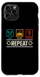 iPhone 11 Pro Eat Sleep Record Repeat Funny Music Record Player Vintage Case