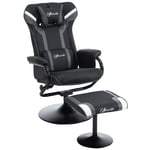 Video Game Chair and Footrest Set with Pedestal Base for Home Office