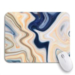 Gaming Mouse Pad Brown Marble Ink Colorful Yellow Blue Pattern Abstract Gray Nonslip Rubber Backing Computer Mousepad for Notebooks Mouse Mats