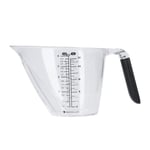 Angled Measuring Jug 1L, Clear BPA Free Plastic Jug with Handle