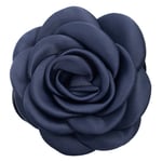 DARK Satin Rose Hair Claw Navy Blue
