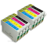 MoreInks - 8 Cartouches d'encre Compatibles cyan / jaune / magenta / noir pour imprimante Epson Stylus SX515W