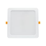 Spectrum 24W LED downlight - Hål: 19,5 x 19,5 cm, Mål: 22 x 22 cm, 230V, IP54 utomhusbruk - Dimbar : Inte dimbar, Kulör : Kall