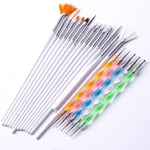 20-Pack - Penslar till Naglar / Nagel - Nagelpenslar Vit