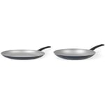 PROGRESS Thermo Handle Pan Set, with Frying Pan & Stir-Fry Pan, Non-Stick Wok, for All Hob Types Including Induction, Colour Change Handle Indicates Temperature for Pre-Heating, 28 cm