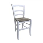Dmora - Chaise Classique en Bois, pour Salle à Manger, Cuisine ou Salon, Made in Italy, 46x42h87 cm, Couleur Blanc