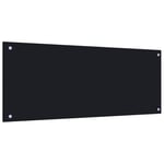 Stänkskydd svart 100x40 cm härdat glas