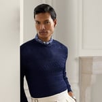 RL Purple Label Textures Silk-Cotton Sweater - Spring Navy Multi