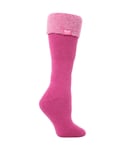 Heat Holders Womens - Ladies Thermal Wellington Boot Socks in 7 colours - Pink Nylon - Size UK 4-6.5