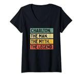 Womens Charlton The Man The Myth The Legend Funny Personalized V-Neck T-Shirt