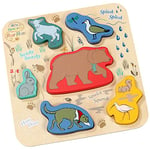 Rainbow Designs Official We’re Going On a Bear Hunt - Wooden Shape Puzzle Early Learning Toy For Babies And Toddlers, 6 Pieces