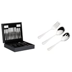 Viners Eden Cutlery Set | Elegant Mirror Polished Flatware in Wooden Canteen Gift Box & 0304.077 Select Table Set | Elegant Mirror Polished Large Serving Utensils Gift Box with 25 Year Guarantee