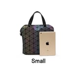 Women Luminous Bag Diamond Tote Geometry Quilted Shoulder Bags Plain Folding Handbags Small