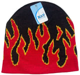 Red Hot Flames Designer Beanie Ski Hat Mens Ladies Unisex One Size, NWT /10z