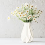 Vas Kreativ Plastvas, Vardagsrumsdekorationer Vas Hydroponisk Kreativ Blomsterarrangemang, Rosa Geometrisk Skrivbordsdekorativ Vas-Vit
