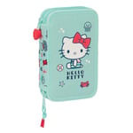 Dobbelt penalhus Hello Kitty Sea lovers Turkisblå 12.5 x 19.5 x 4 cm (28 Dele)
